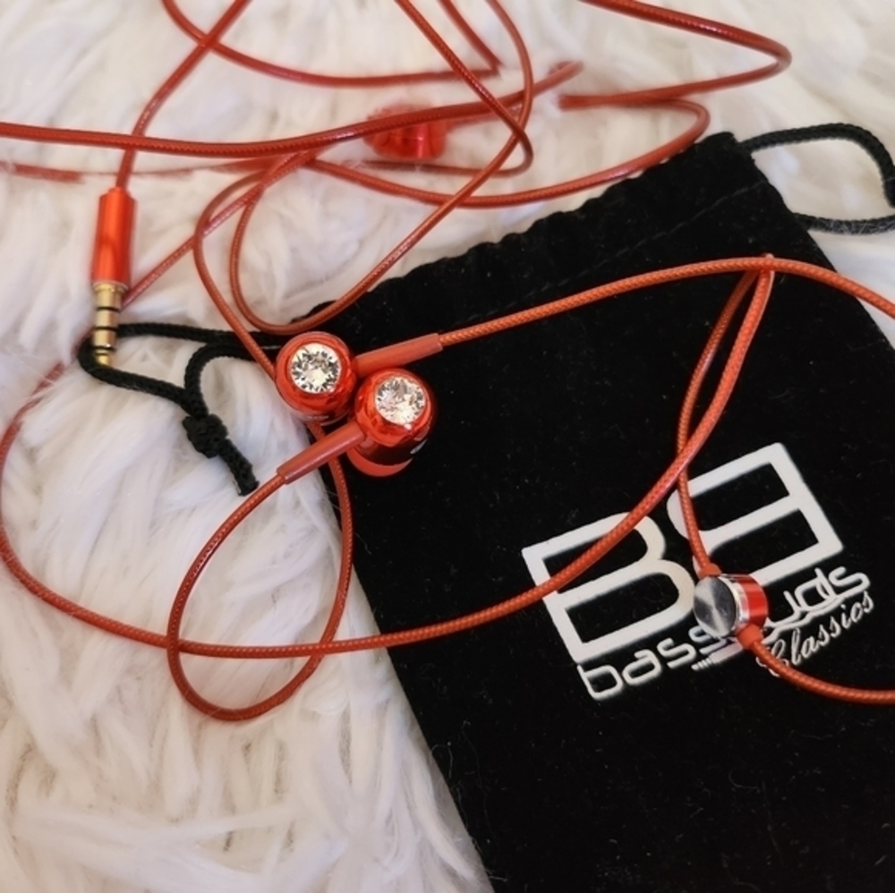 Bassbuds swarovski red‎ earphones